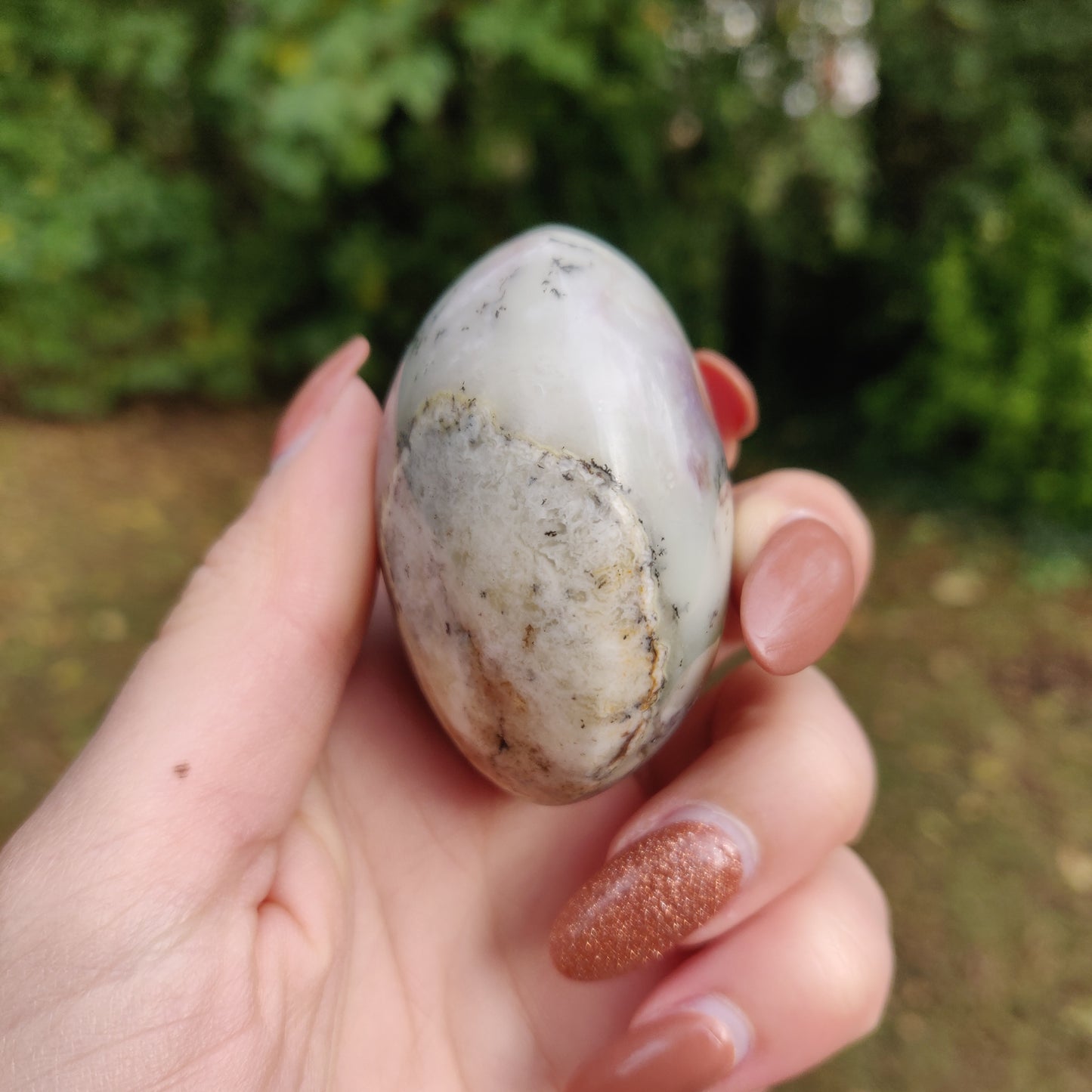 Purple Dendritic Opal Palm Stone (#6)