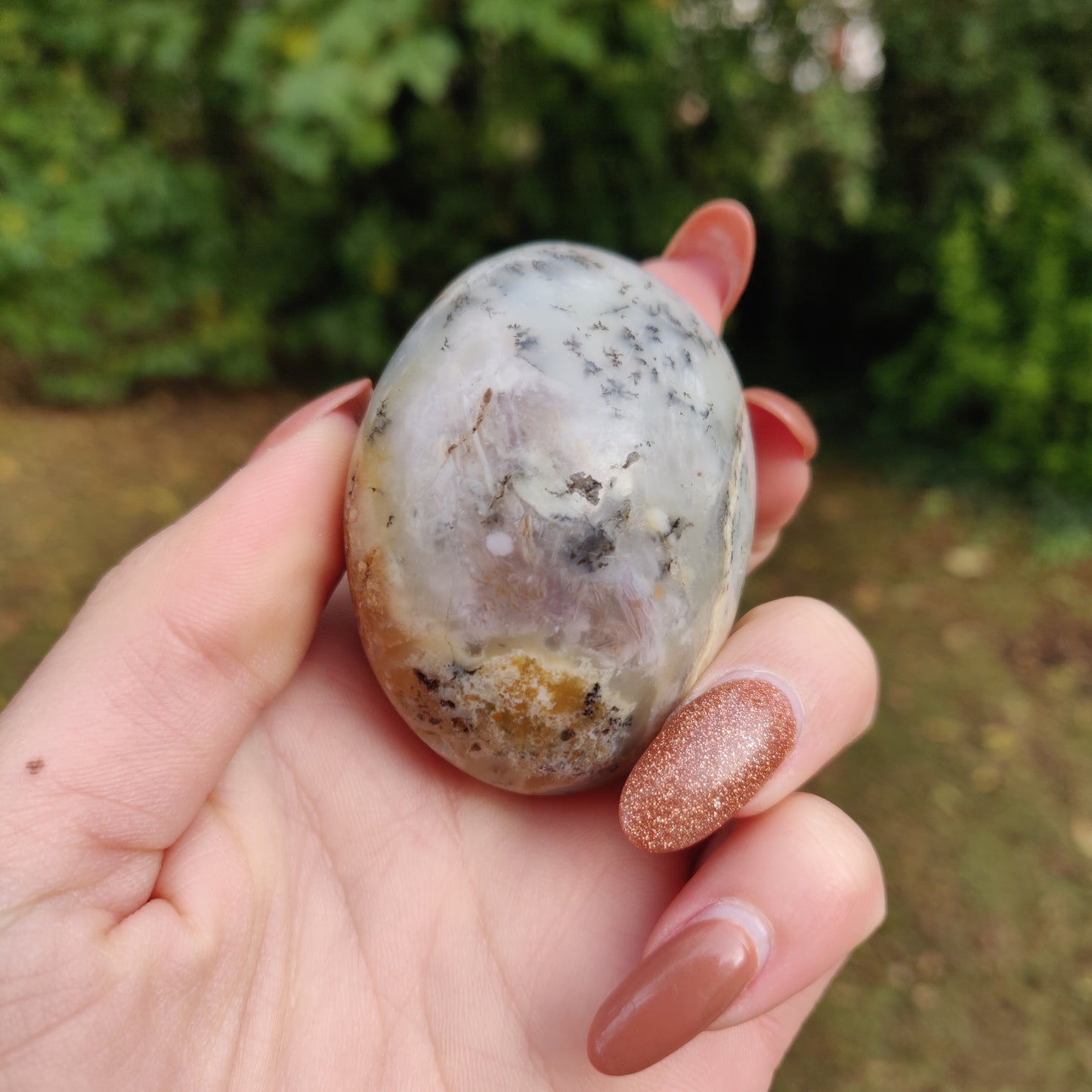 Purple Dendritic Opal Palm Stone (#6)