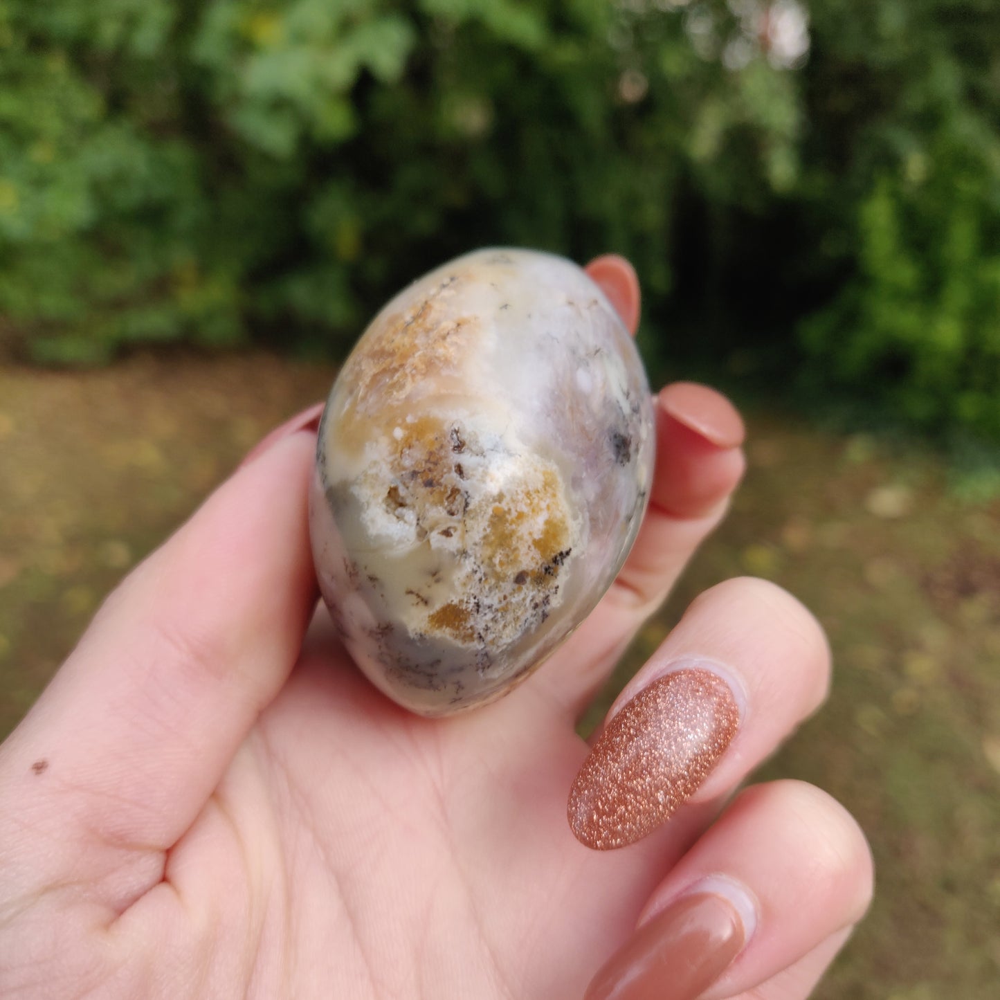 Purple Dendritic Opal Palm Stone (#6)