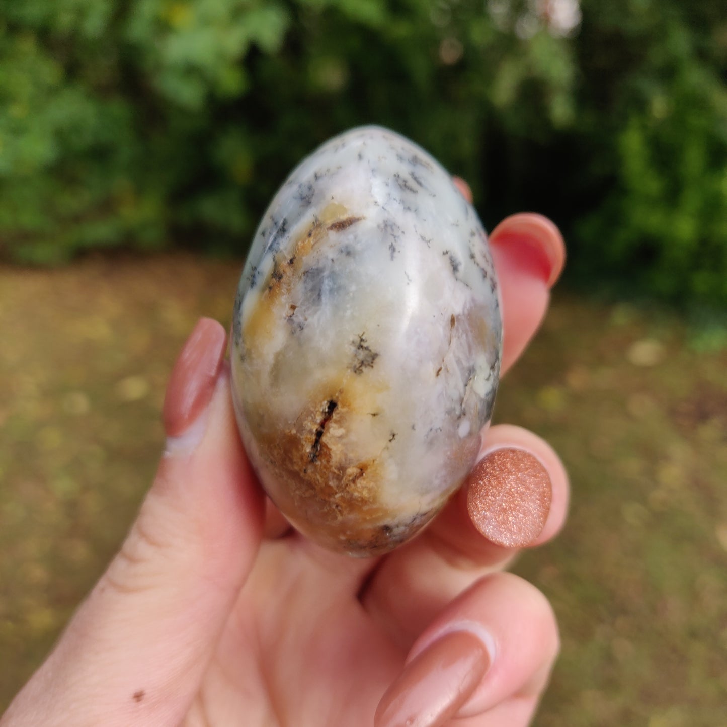 Purple Dendritic Opal Palm Stone (#6)