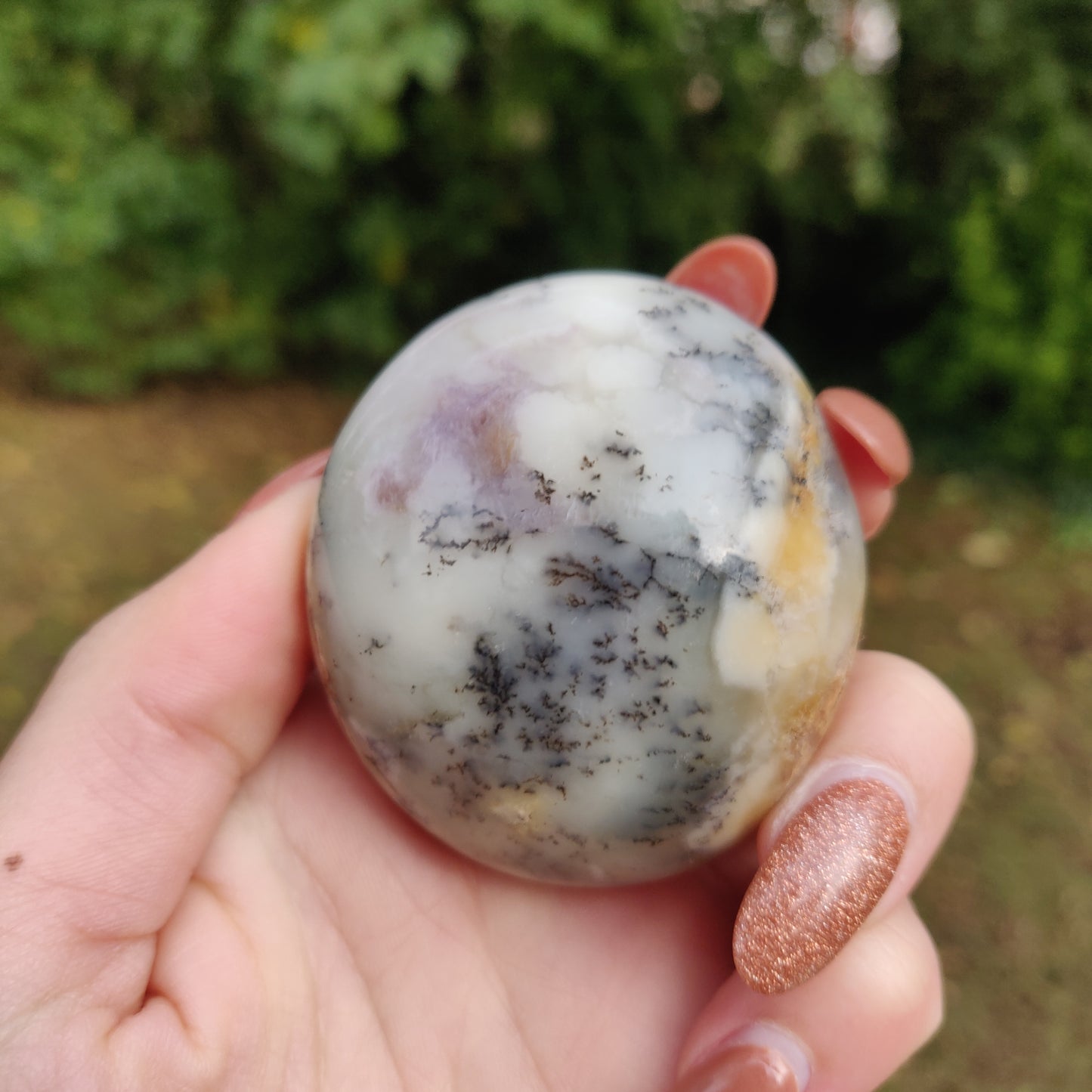 Purple Dendritic Opal Palm Stone (#6)