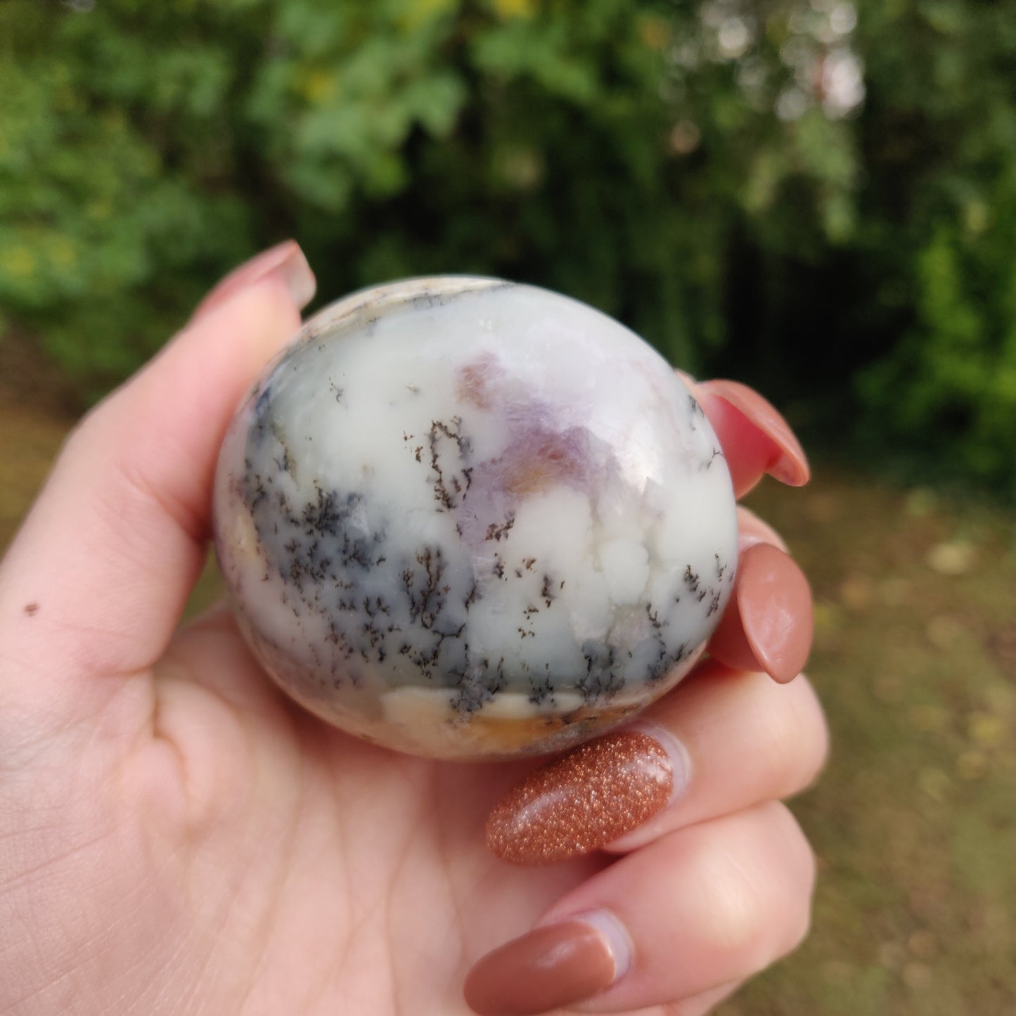 Purple Dendritic Opal Palm Stone (#6)