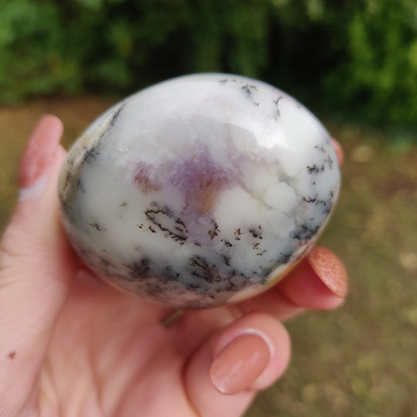 Purple Dendritic Opal Palm Stone (#6)