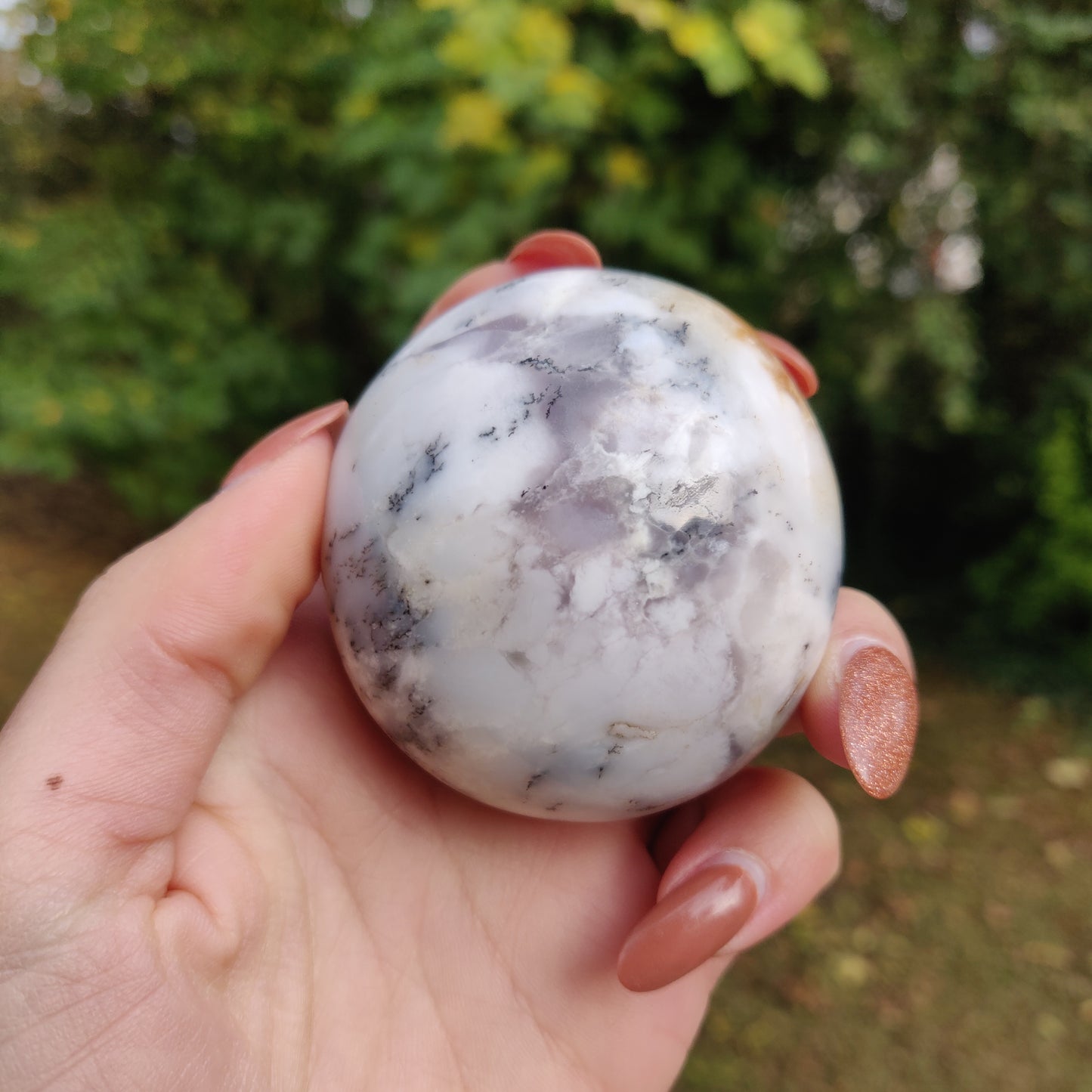 Purple Dendritic Opal Palm Stone (#8)