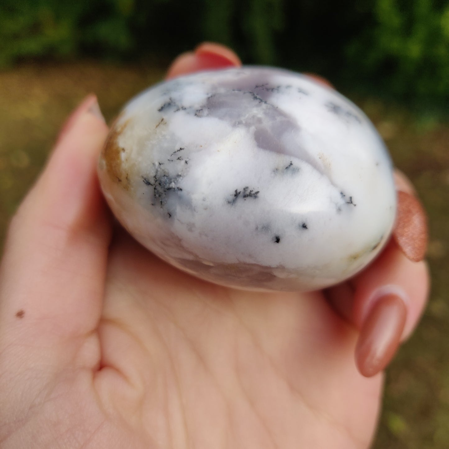 Purple Dendritic Opal Palm Stone (#8)