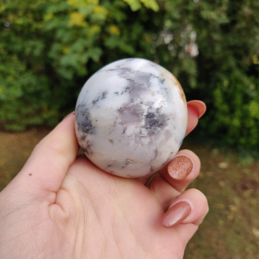 Purple Dendritic Opal  Palm Stone (#8)