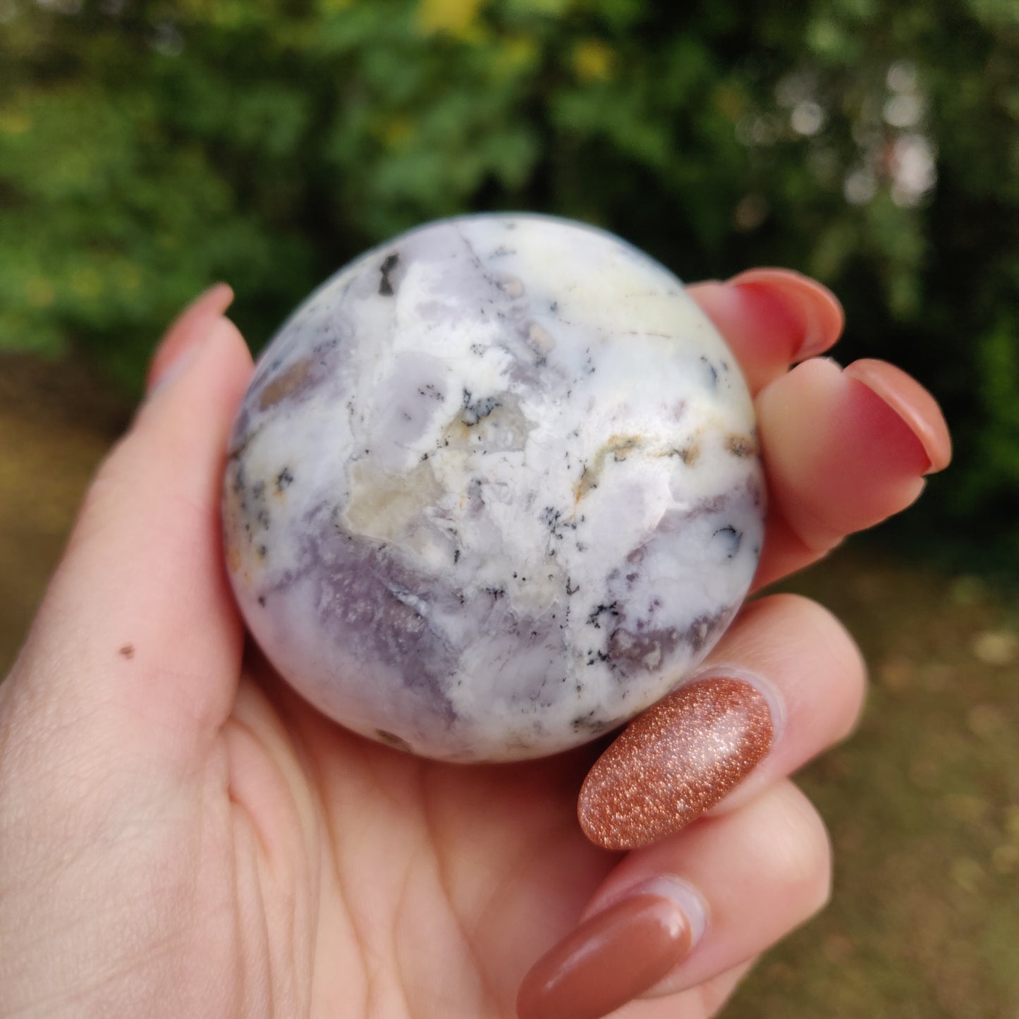 Purple Dendritic Opal Palm Stone (#16)