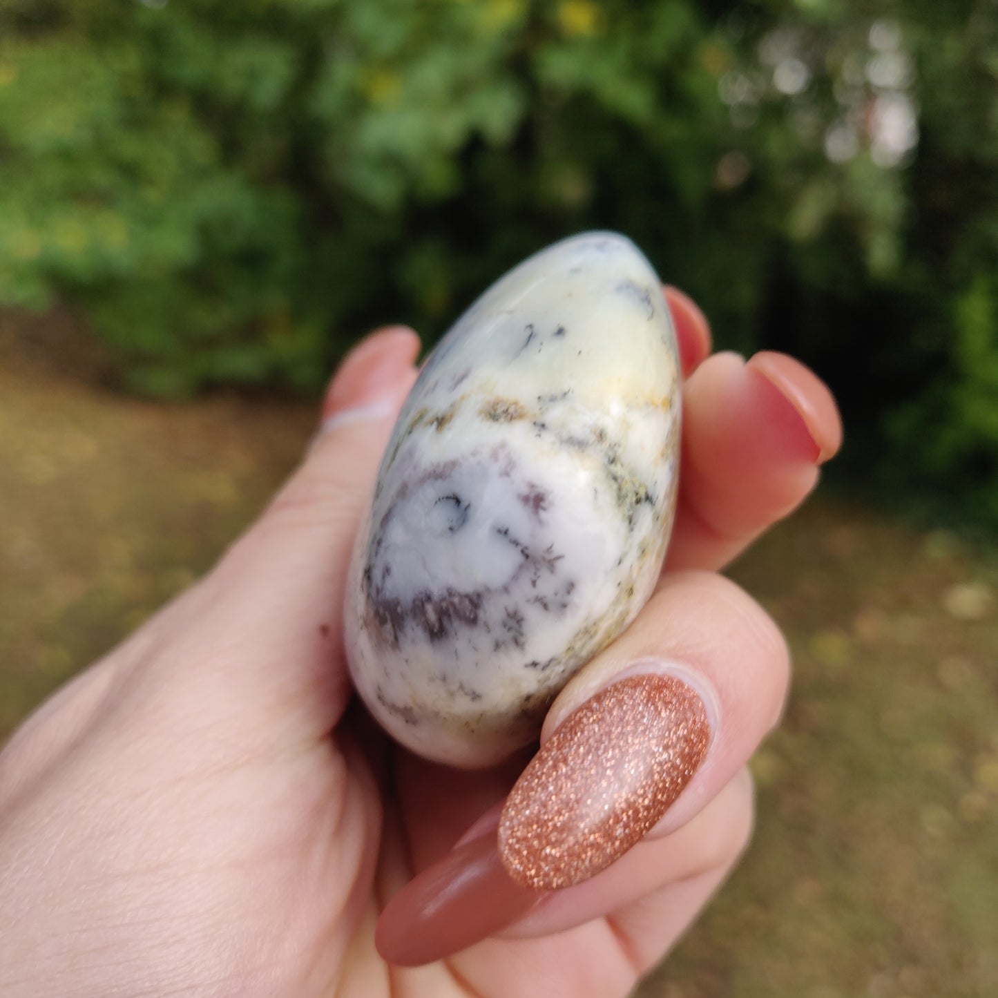 Purple Dendritic Opal Palm Stone (#16)