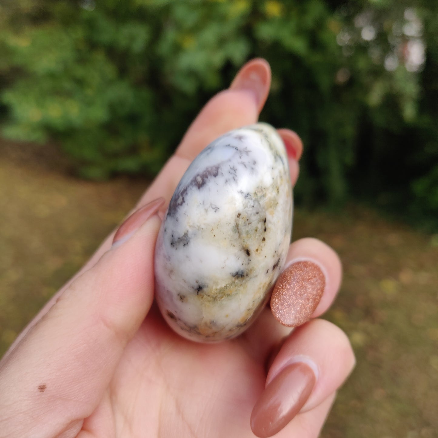 Purple Dendritic Opal Palm Stone (#16)