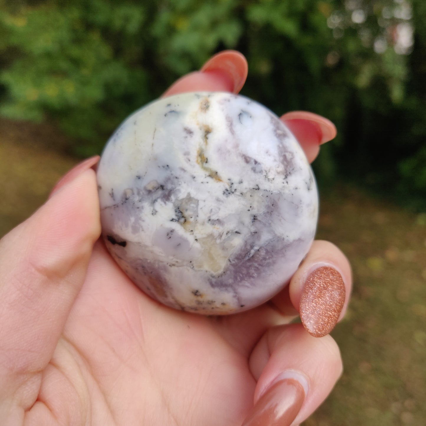 Purple Dendritic Opal Palm Stone (#16)