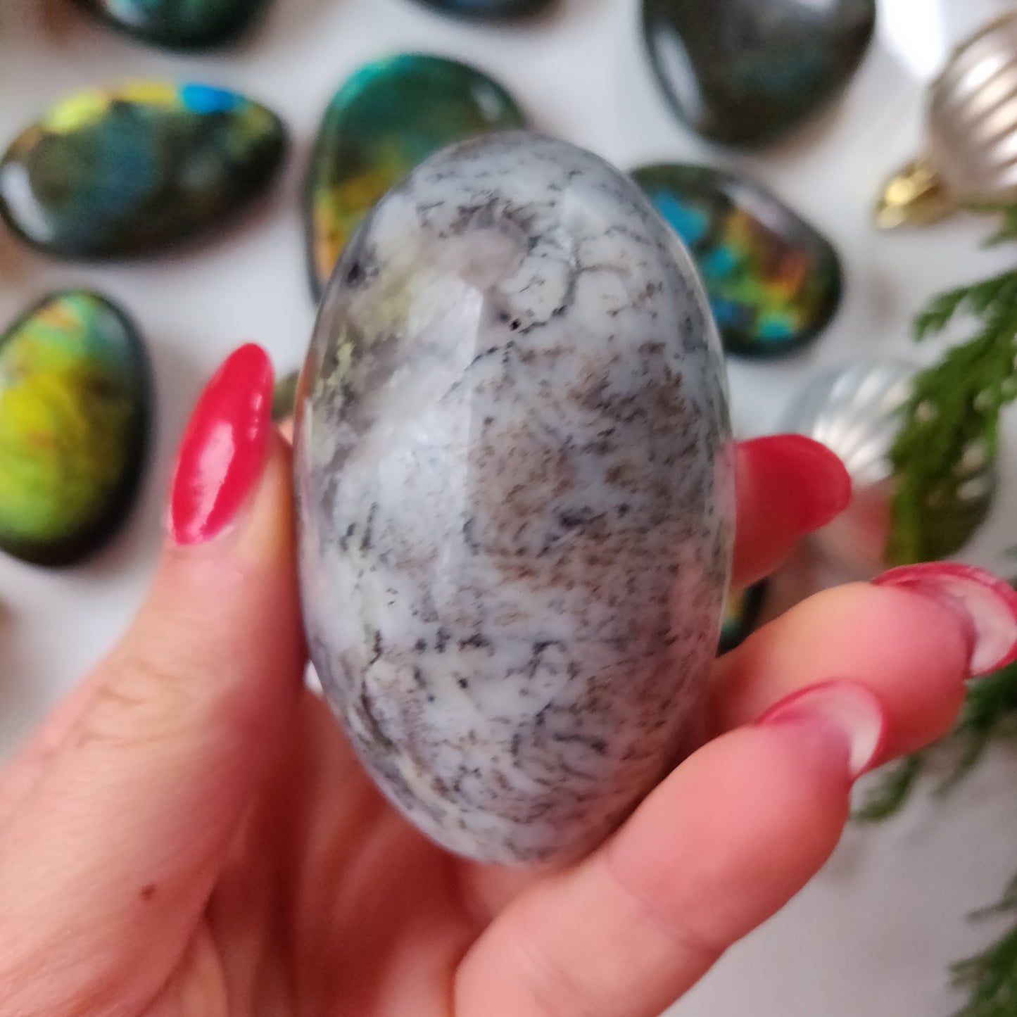 Dendritic Opal Palm Stone (#24)