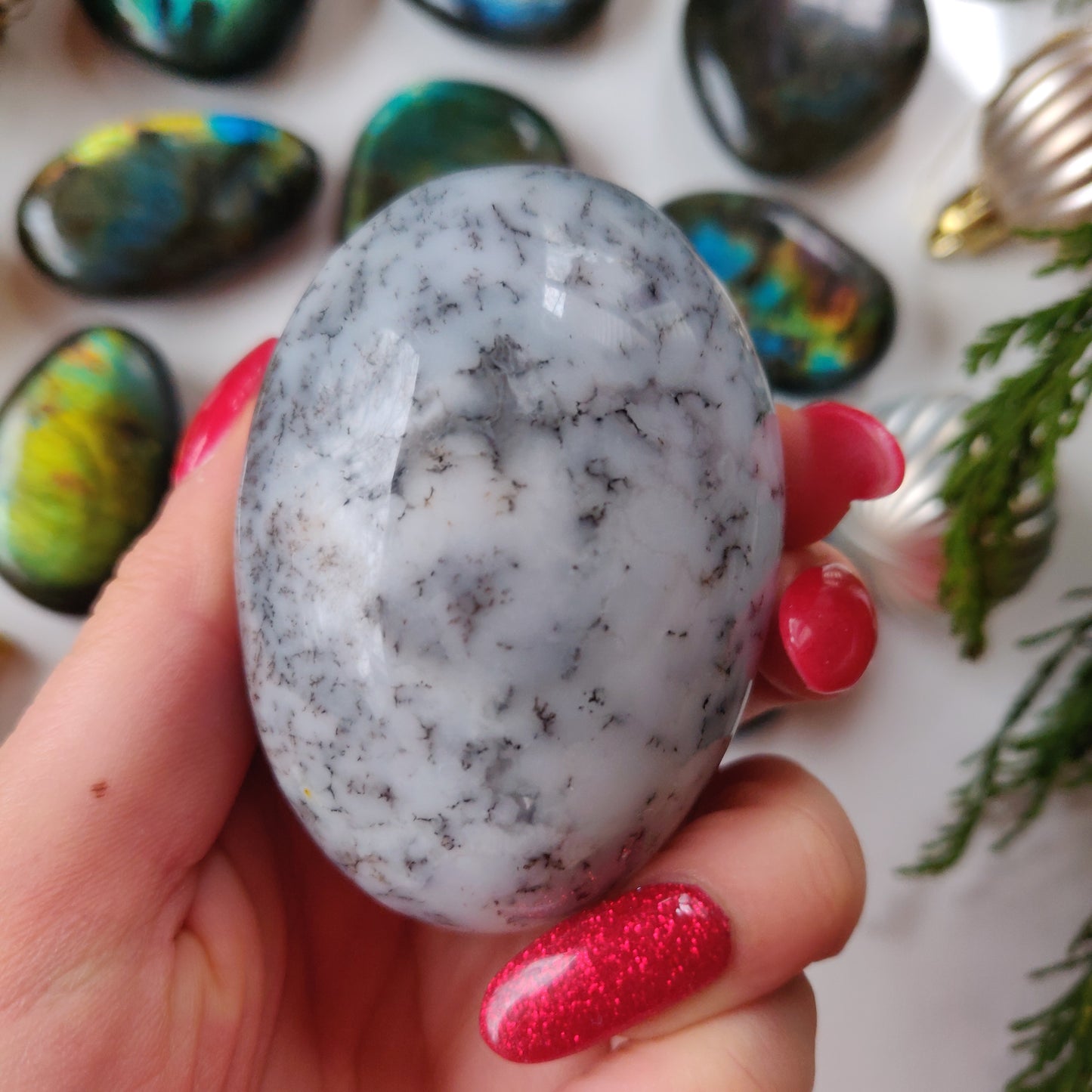 Dendritic Opal Palm Stone (#24)