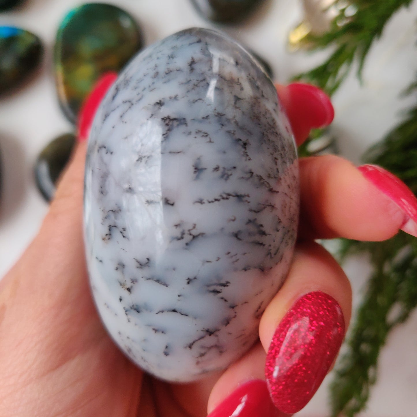 Dendritic Opal Palm Stone (#24)