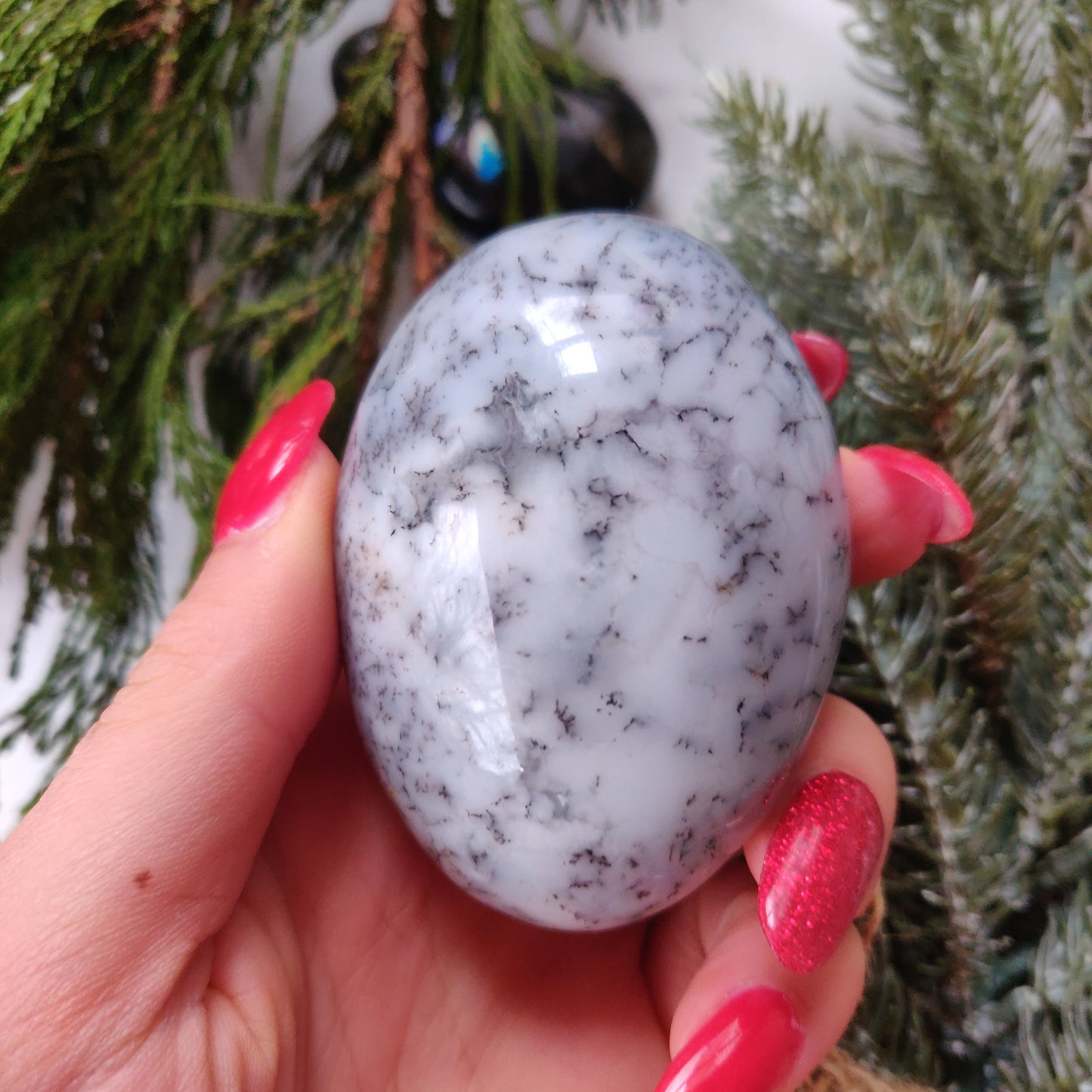 Dendritic Opal Palm Stone (#24)