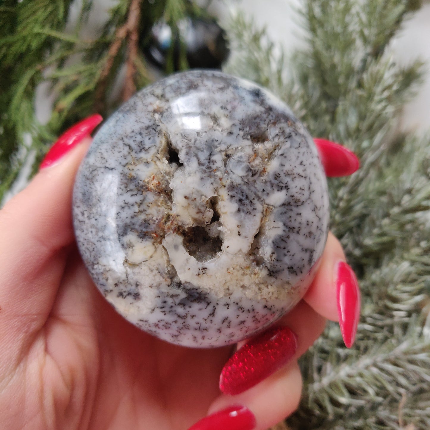 Dendritic Opal Palm Stone (#21)