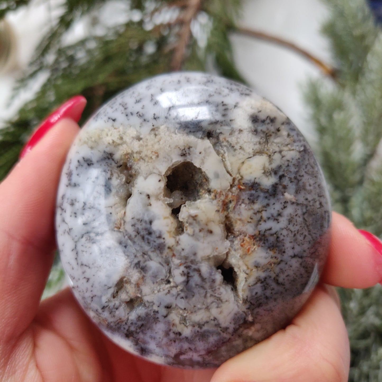 Dendritic Opal Palm Stone (#21)