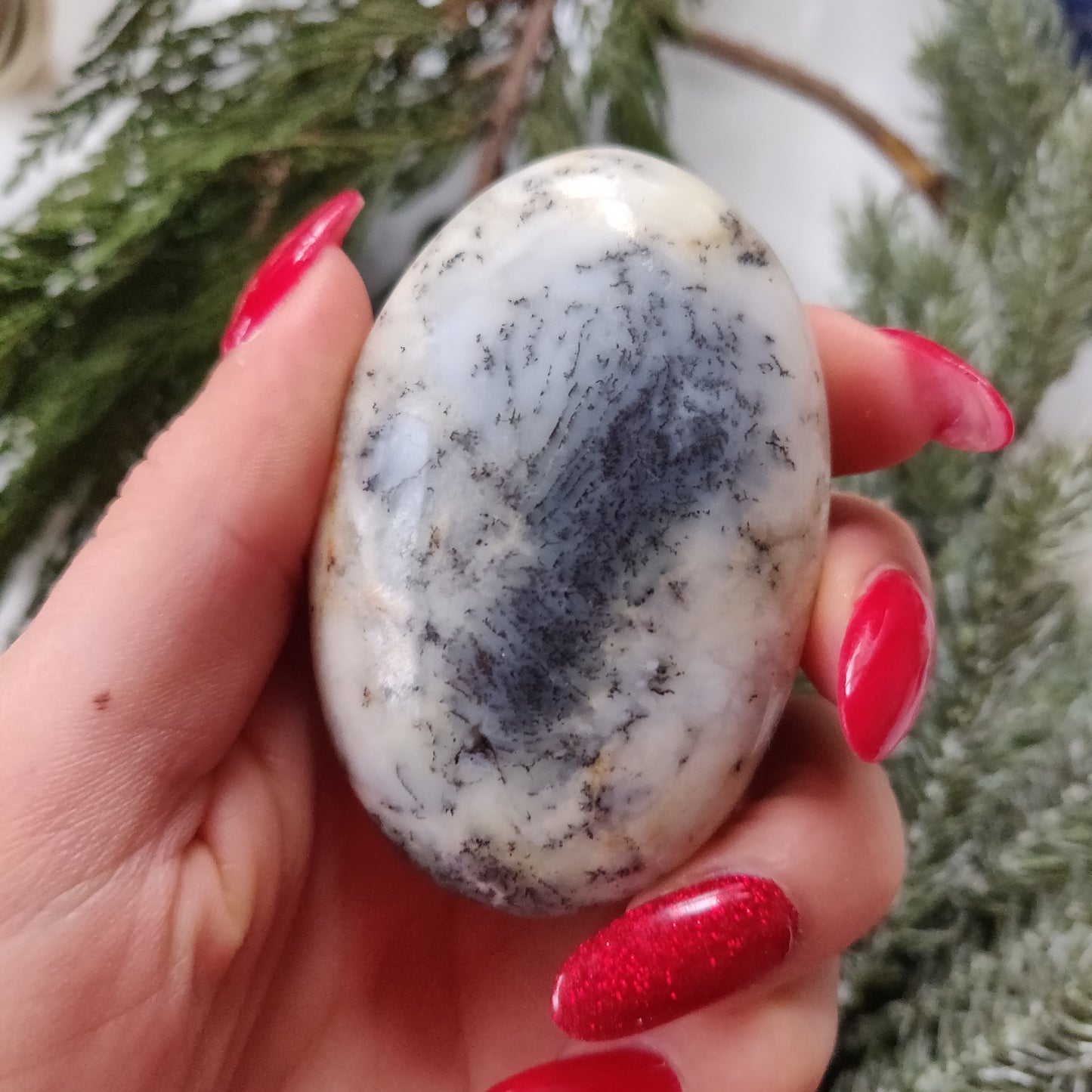Dendritic Opal Palm Stone (#20)