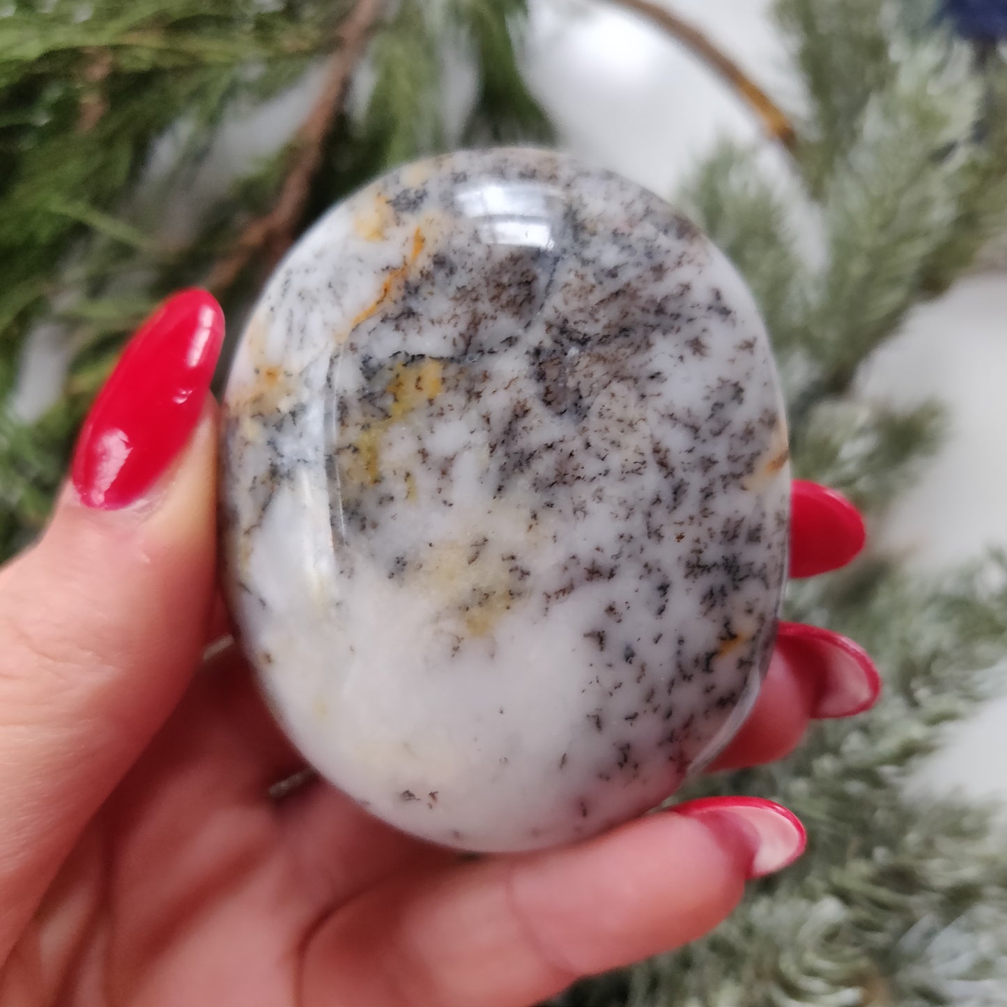 Dendritic Opal Palm Stone (#19)
