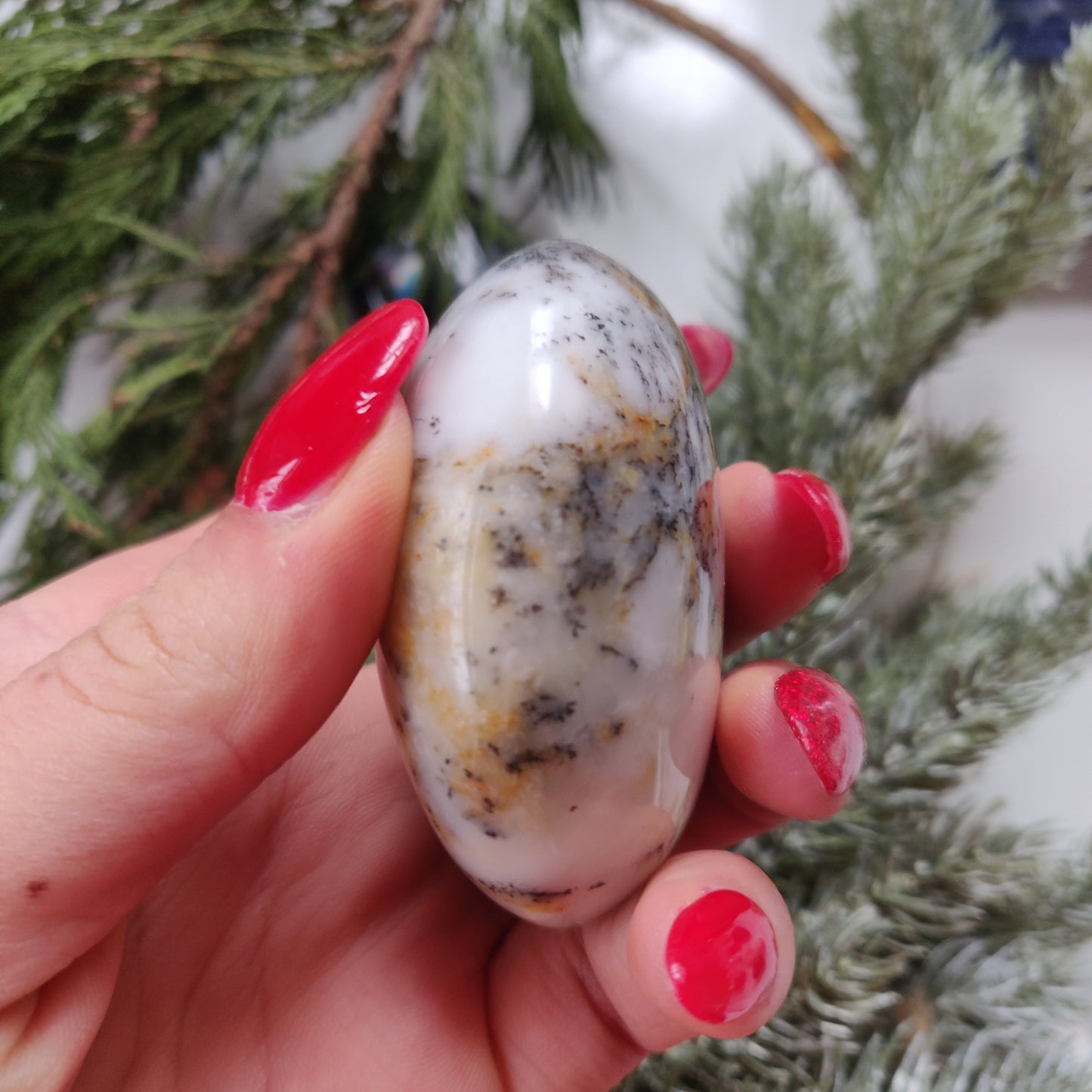Dendritic Opal Palm Stone (#19)