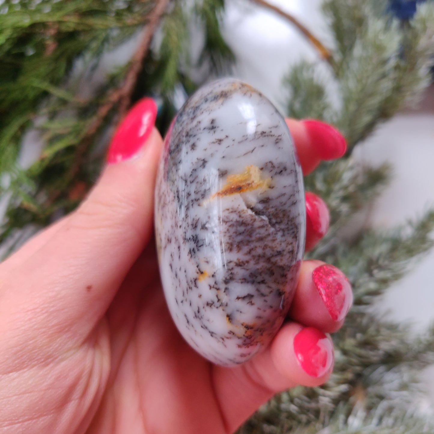 Dendritic Opal Palm Stone (#19)