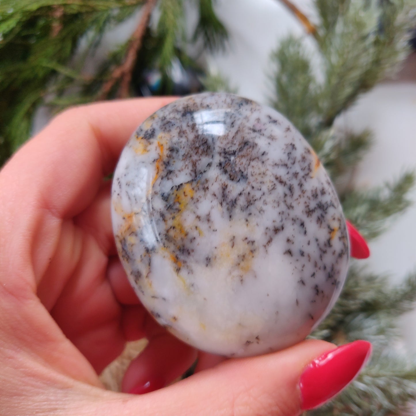 Dendritic Opal Palm Stone (#19)