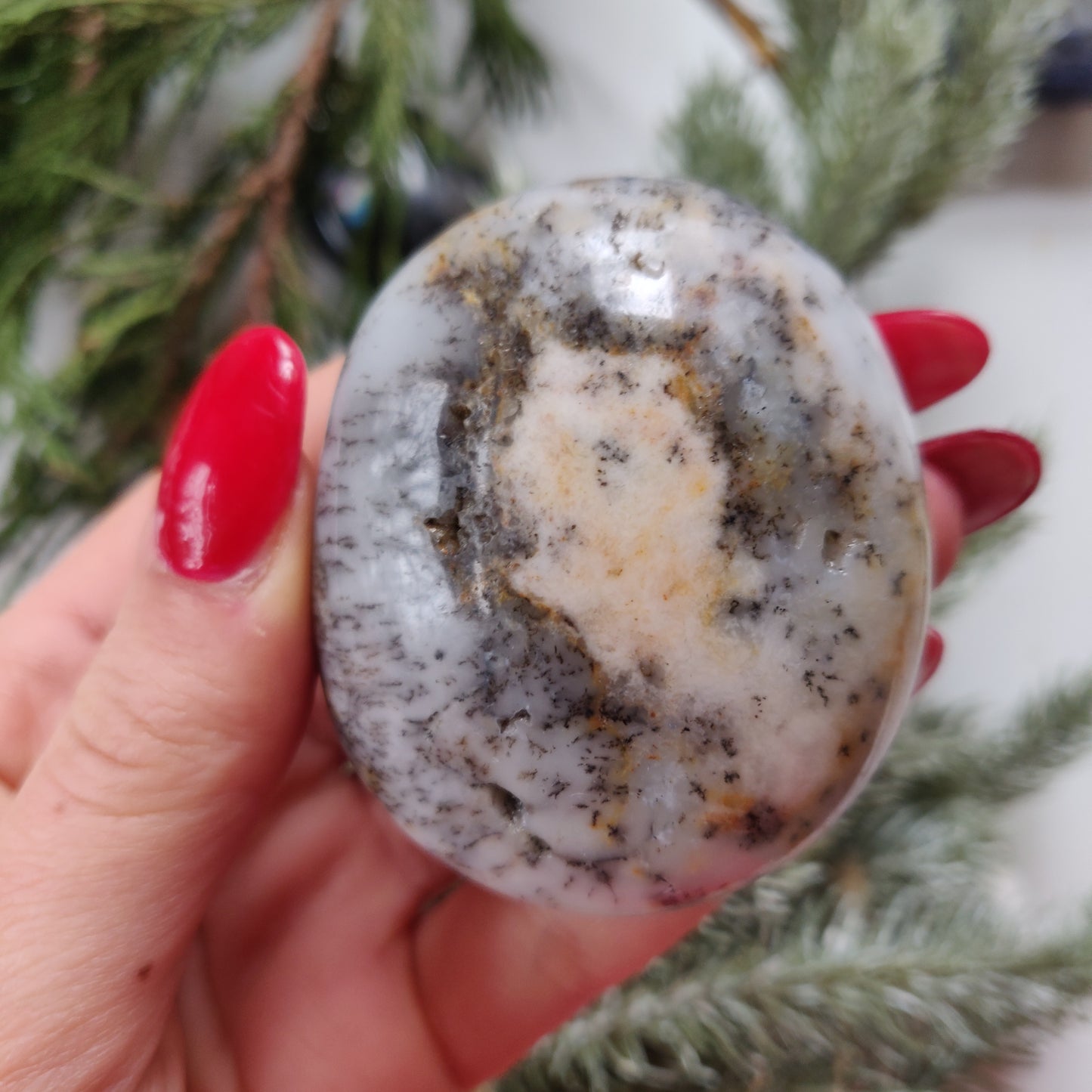 Dendritic Opal Palm Stone (#19)