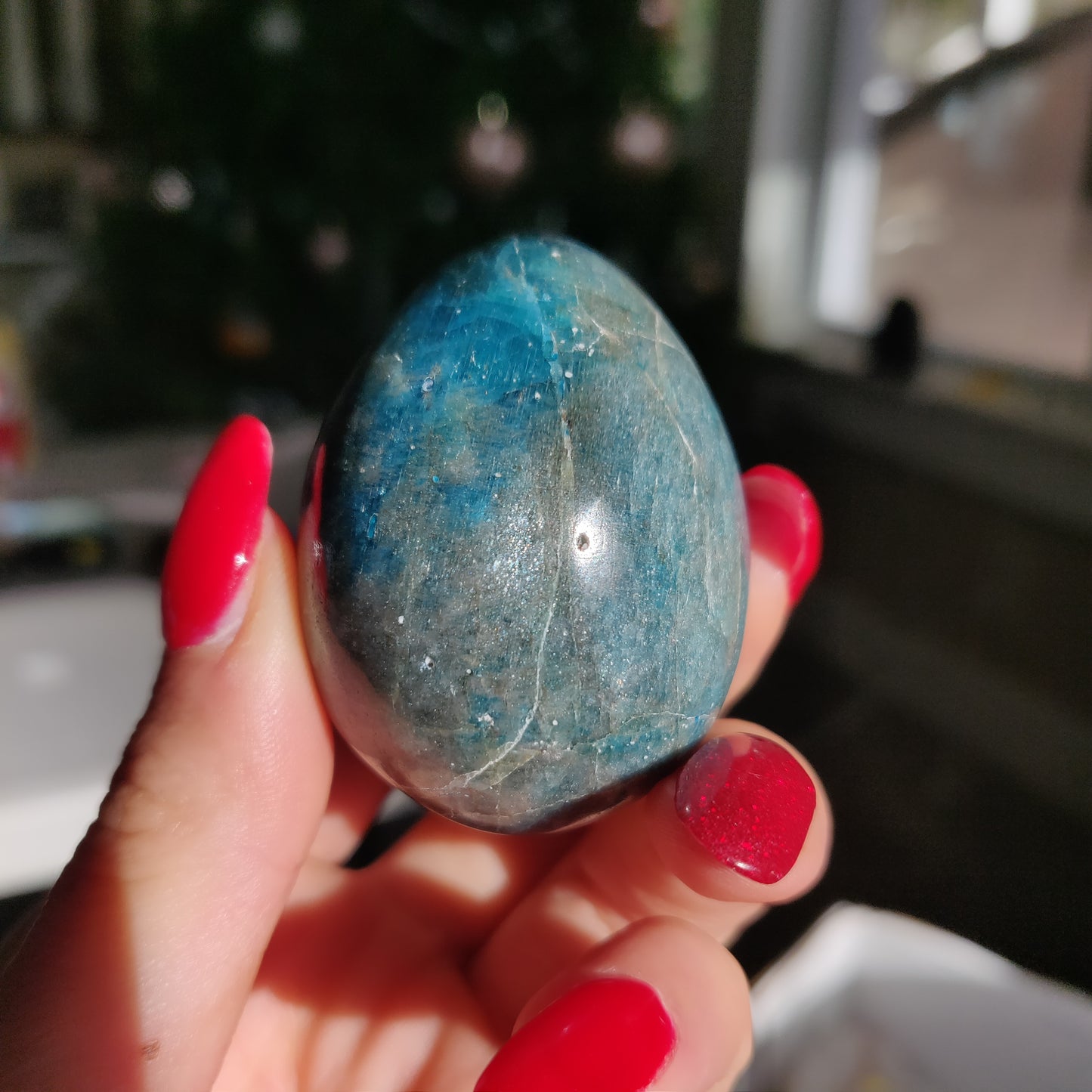 Blue Apatite Egg (#3)
