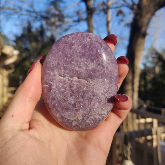 Lepidolite Palm Stone (#6)