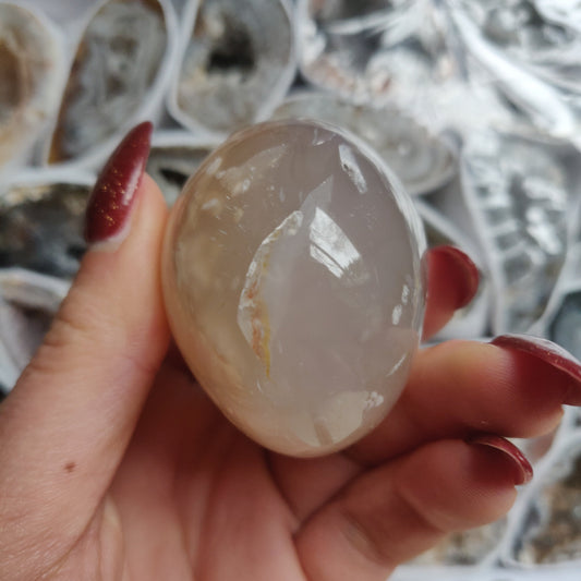 Flower Agate Palm Stone (#31)