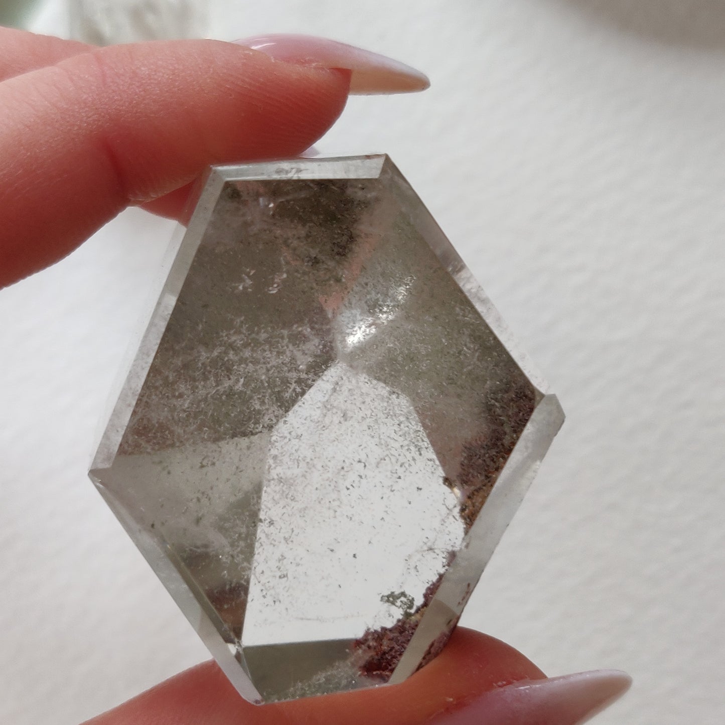 Garden Quartz Point, Lodolite Point with Green Chlorite Inclusions (#2A)