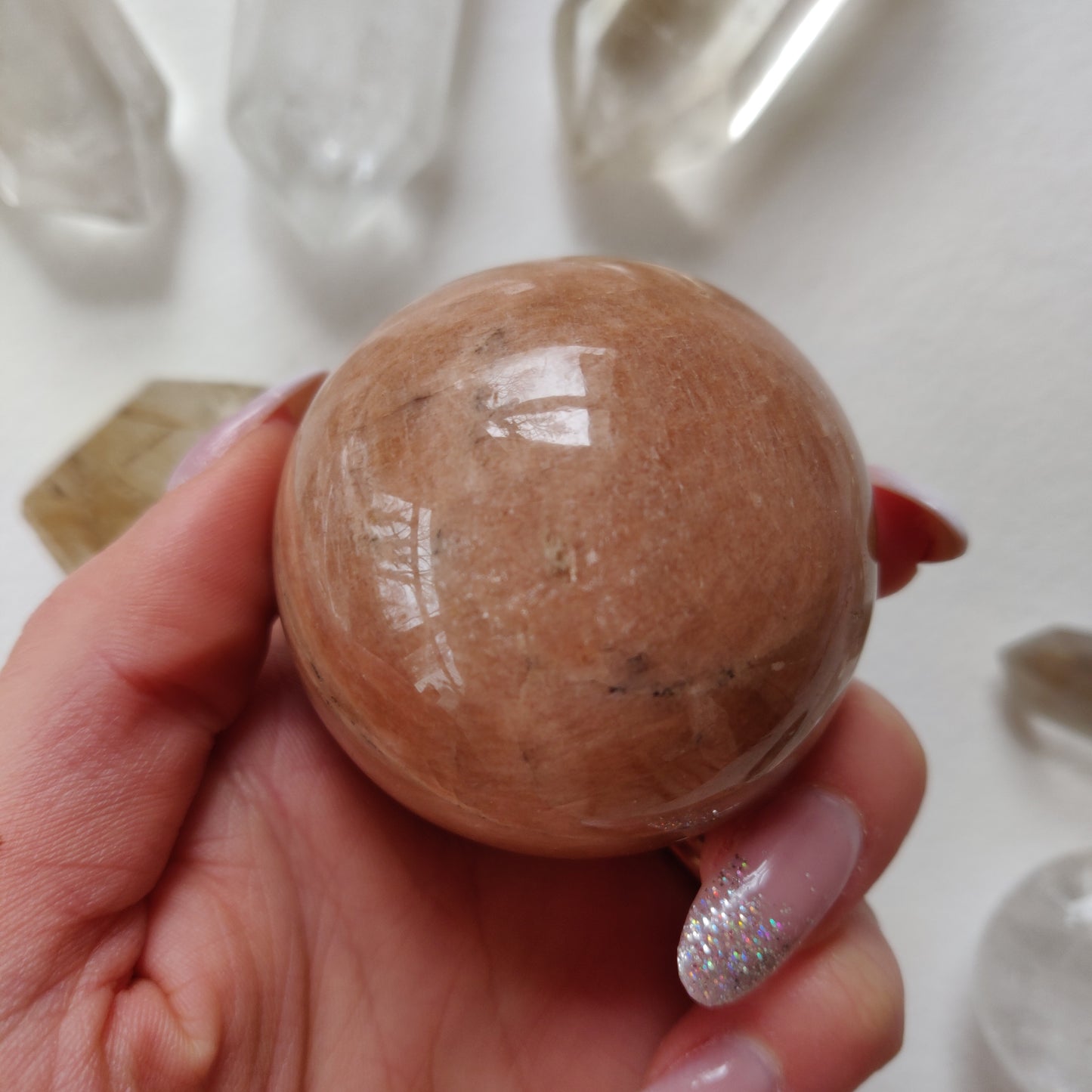 Peach Moonstone Sphere (#2)