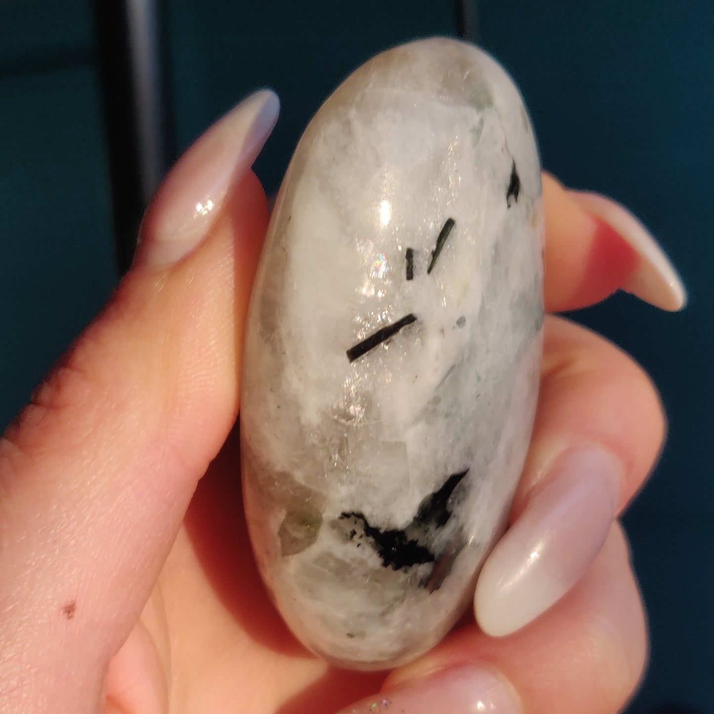 Rainbow Moonstone Palm Stone (#14)
