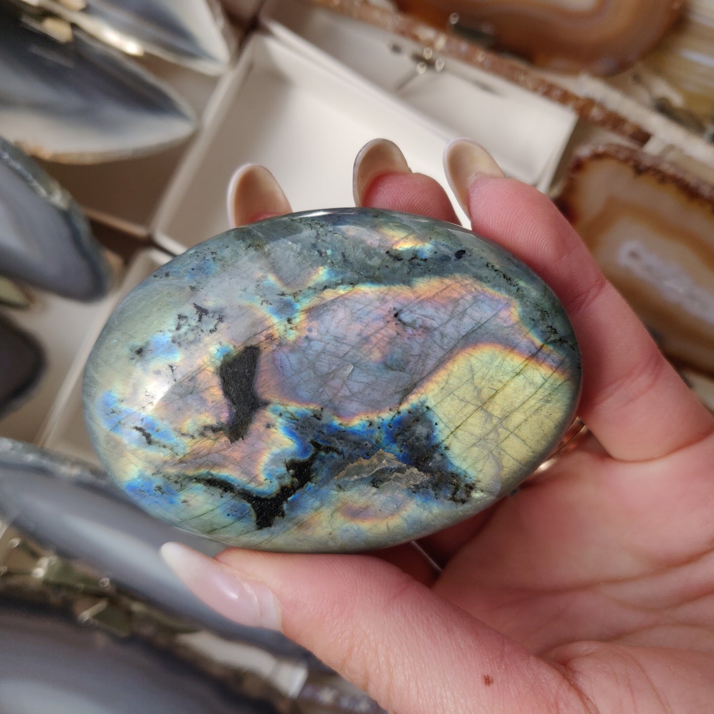 Labradorite Palm Stone (#139)
