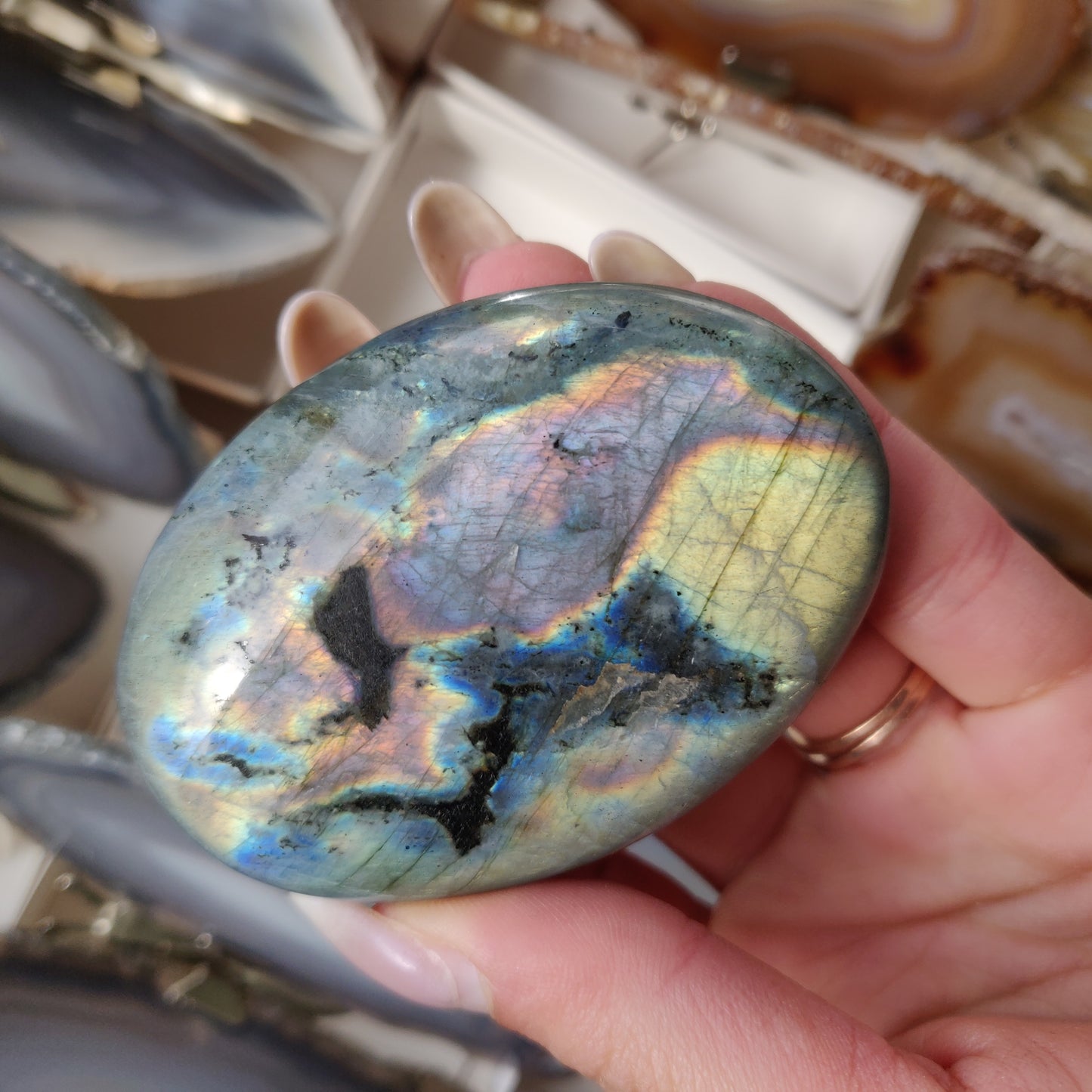 Labradorite Palm Stone (#139)