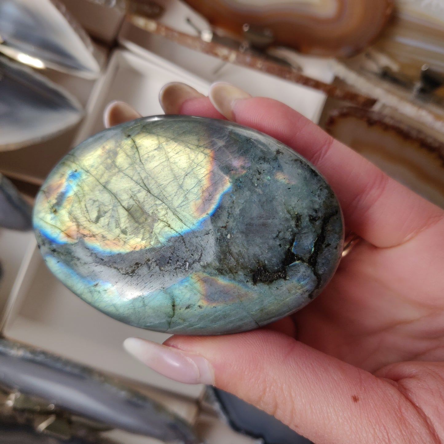 Labradorite Palm Stone (#139)