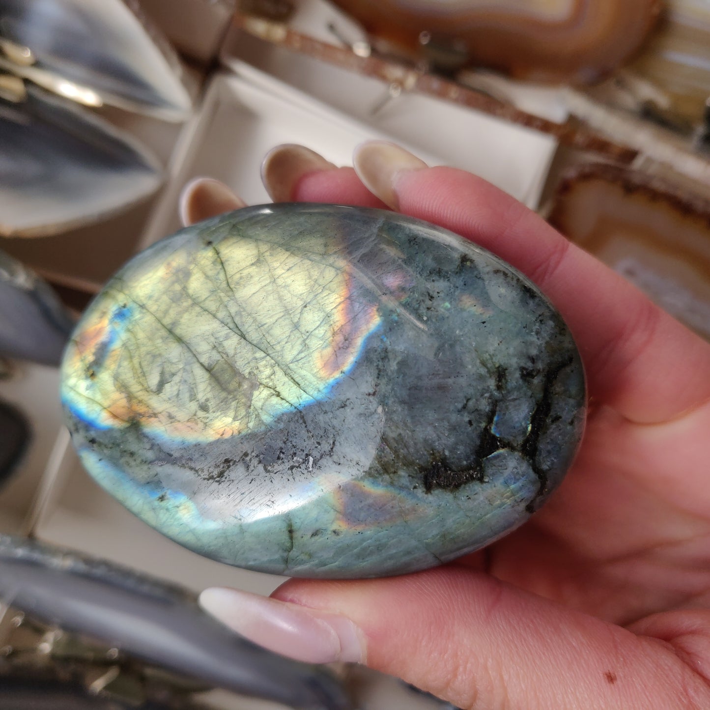 Labradorite Palm Stone (#139)