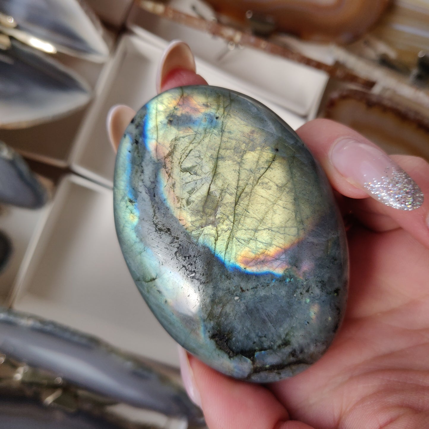 Labradorite Palm Stone (#139)