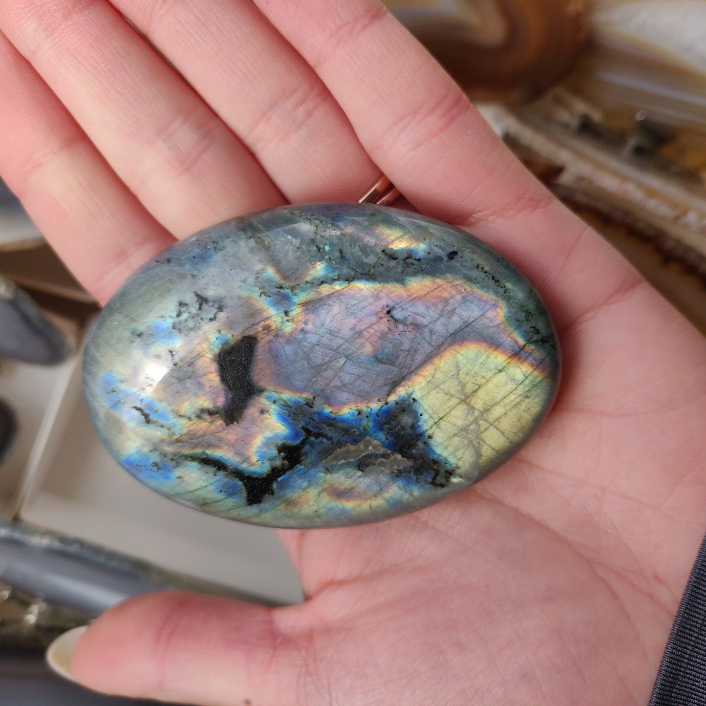 Labradorite Palm Stone (#139)