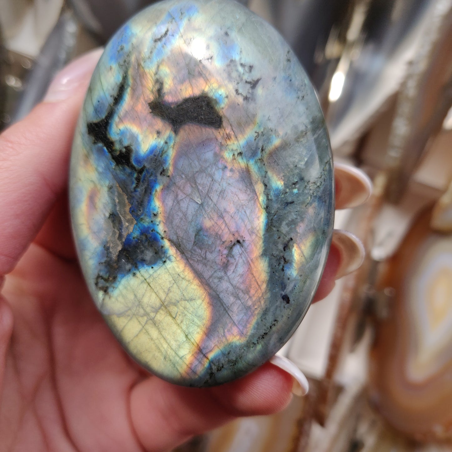 Labradorite Palm Stone (#139)