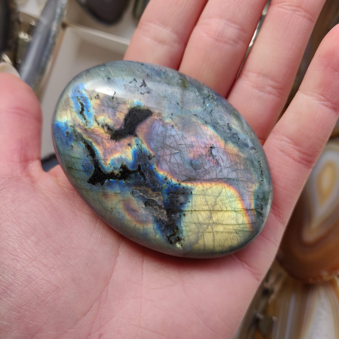 Labradorite Palm Stone (#139)