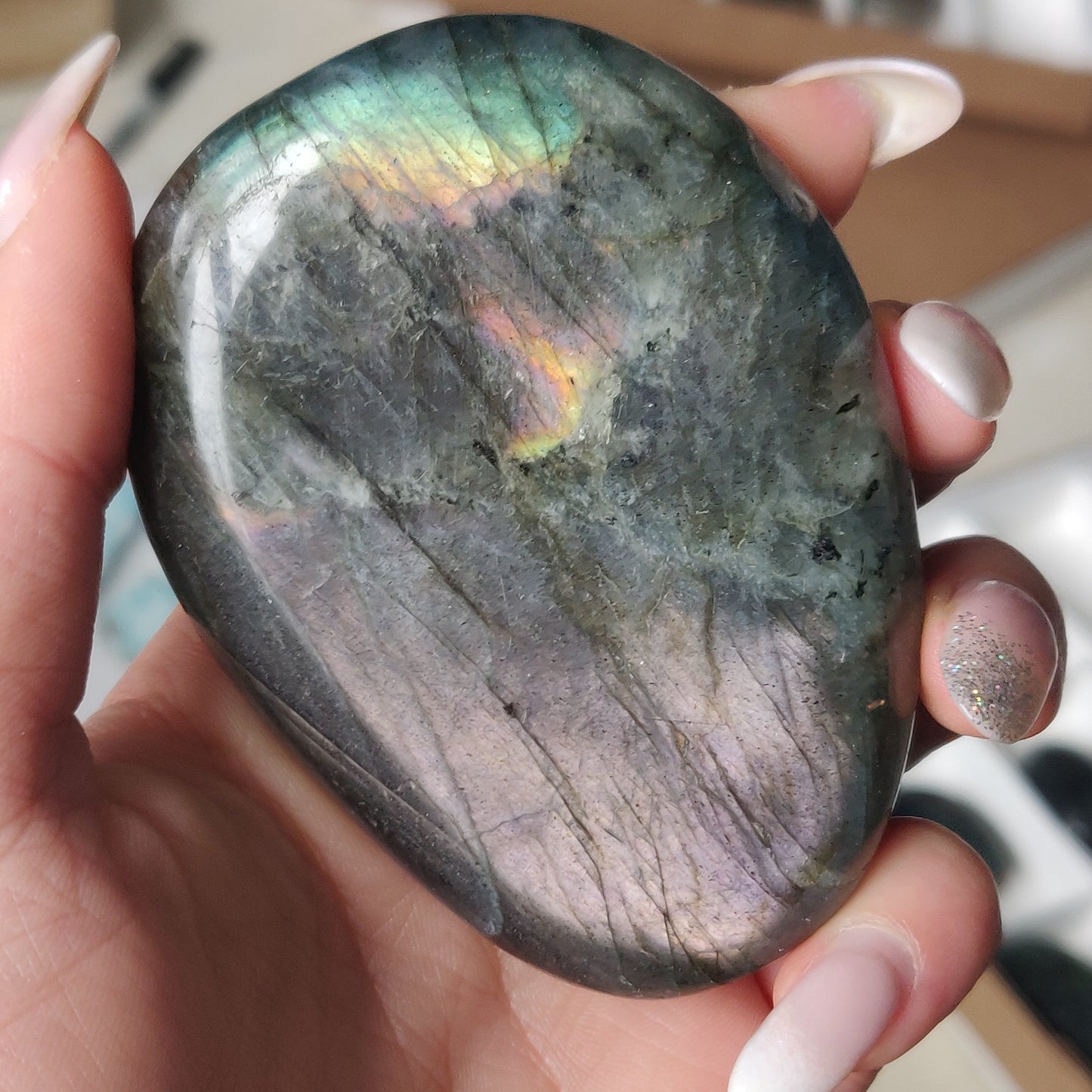 Labradorite Palm Stone (#182)