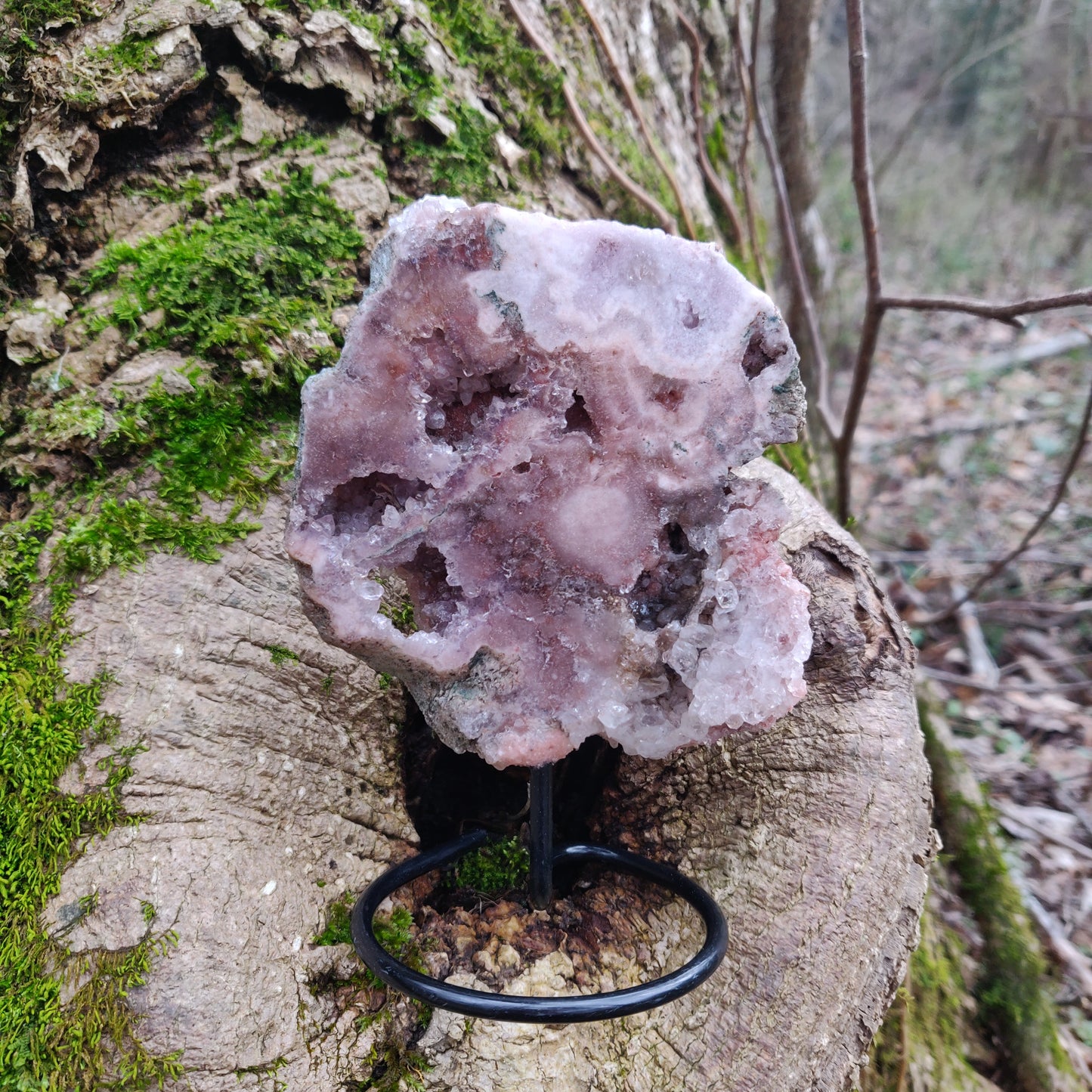 Pink Amethyst Slab on Metal Stand (#3) - Simply Affinity