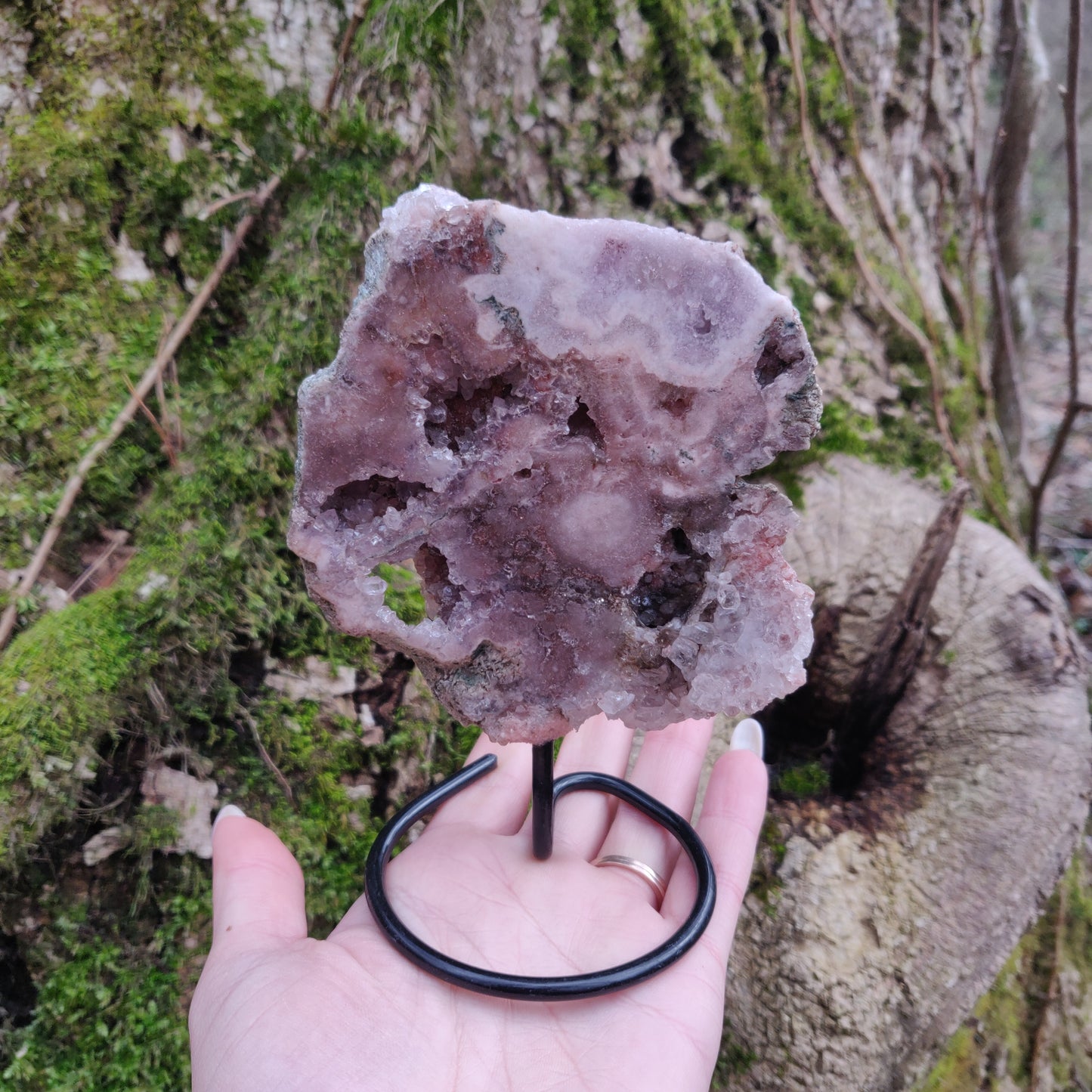 Pink Amethyst Slab on Metal Stand (#3) - Simply Affinity