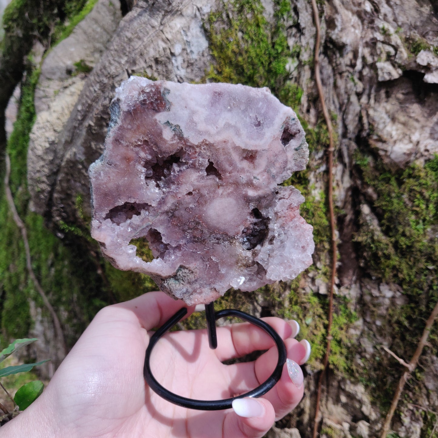 Pink Amethyst Slab on Metal Stand (#3) - Simply Affinity