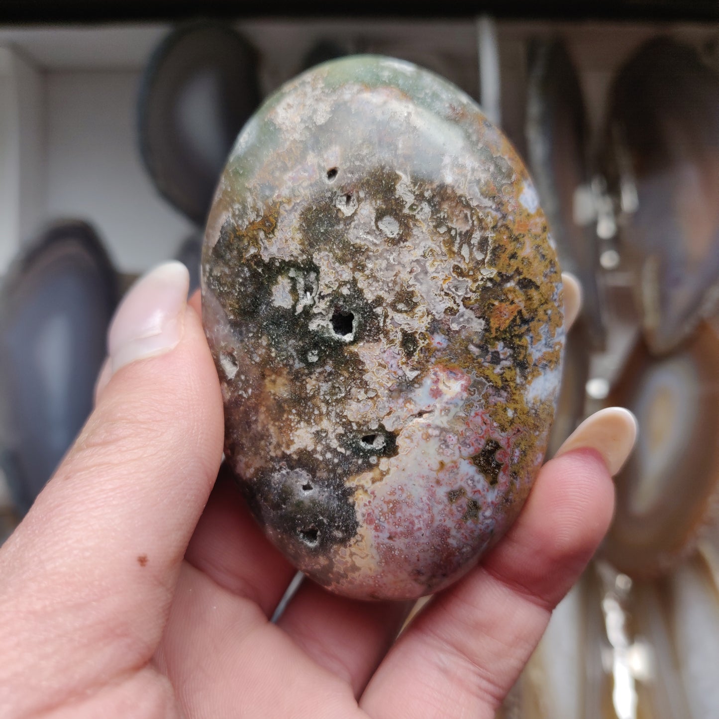 Ocean Jasper Palm Stone (#35)