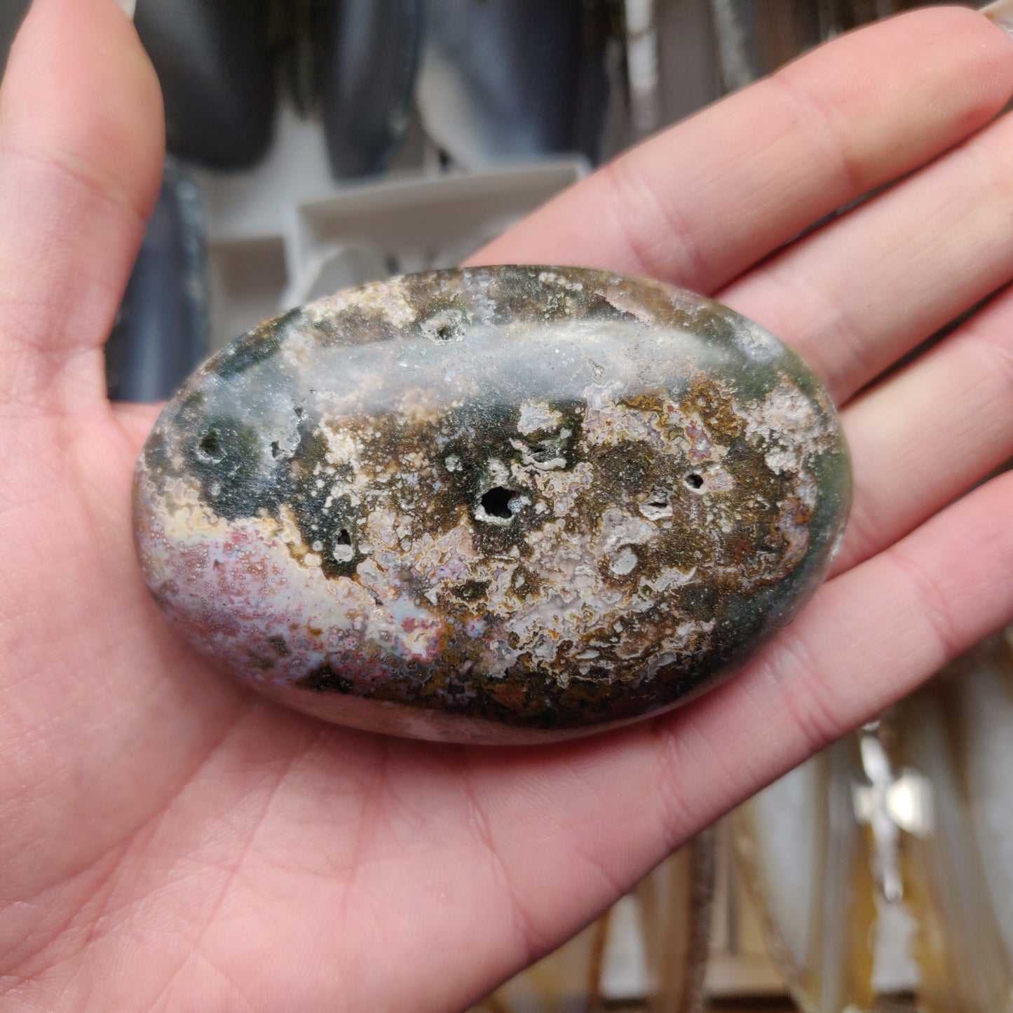 Ocean Jasper Palm Stone (#35)