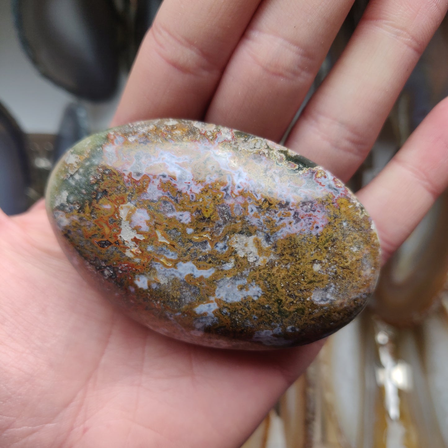 Ocean Jasper Palm Stone (#35)