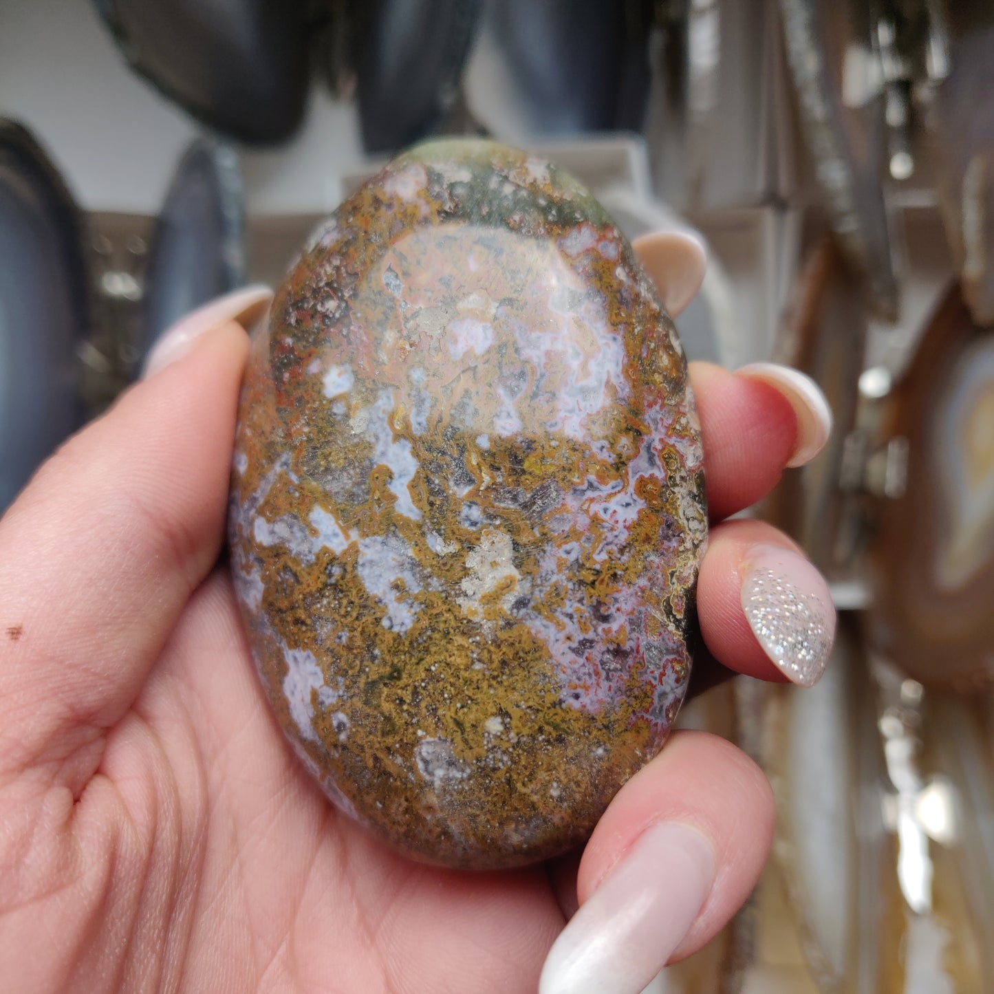Ocean Jasper Palm Stone (#35)