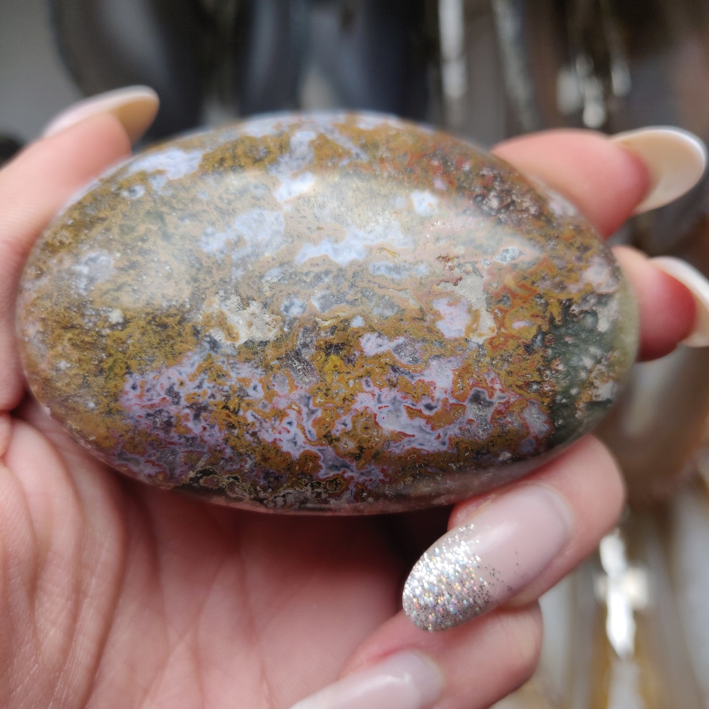 Ocean Jasper Palm Stone (#35)