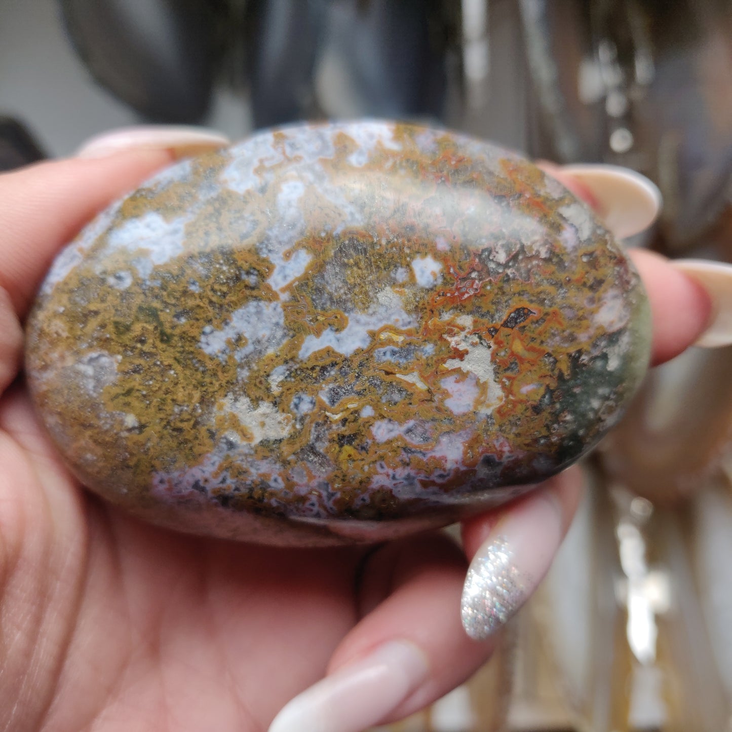 Ocean Jasper Palm Stone (#35)